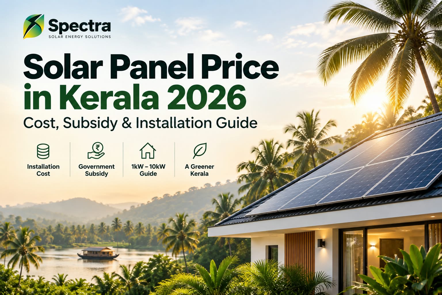 Solar panels on households in Kerala
